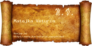 Matejka Veturia névjegykártya
